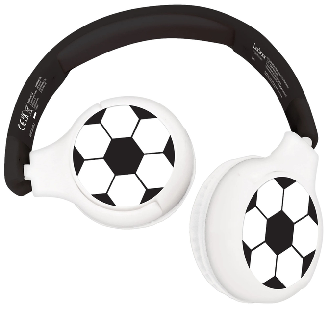 Słuchawki Lexibook Football White-Black (3380743089454) - obraz 1