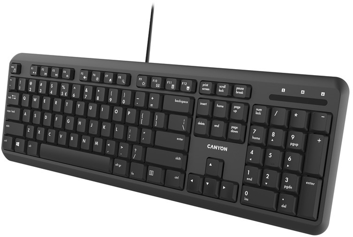 Клавіатура дротова Canyon HKB-20 Velvet Silent ENG/UKR USB Black (CNS-HKB02) - зображення 3