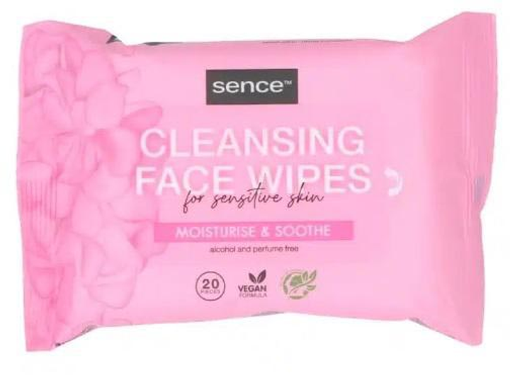 Серветки для обличчя Sence Beauty Sensitive очищаючі з вугіллям 20 шт (8720604313222) - зображення 1