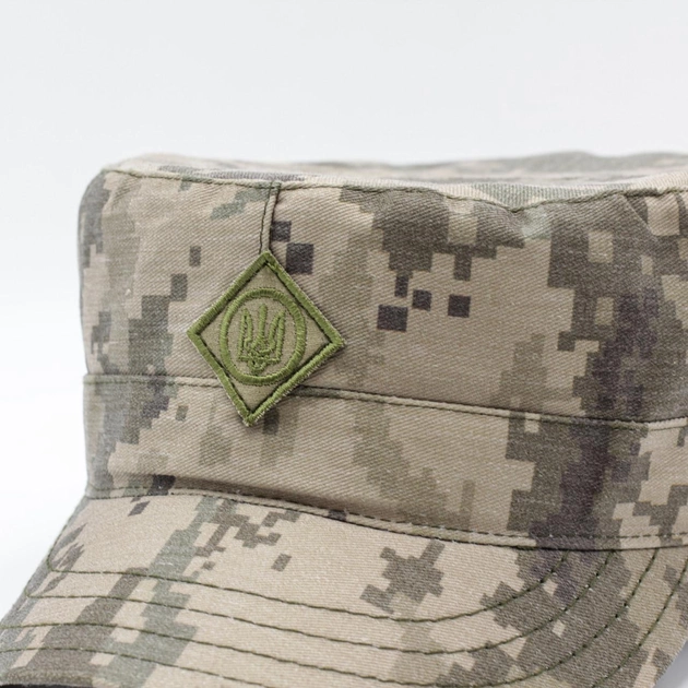 Камуфляжна армійська кепка з козирком 56р., тактична кепка з гербом, кепка Німка піксель ЗСУ (ВСУ) - зображення 2
