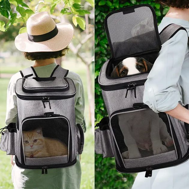 Рюкзак для домашніх тварин, що розширюється Voyager Pet VB16007T, Чорний - зображення 3