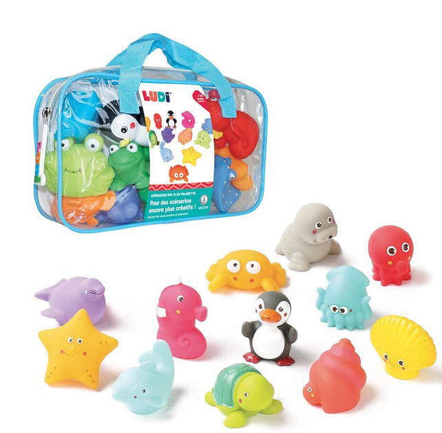 Набір іграшок для купання Ludi Bath Animals 12 шт (3550839921740) - зображення 1