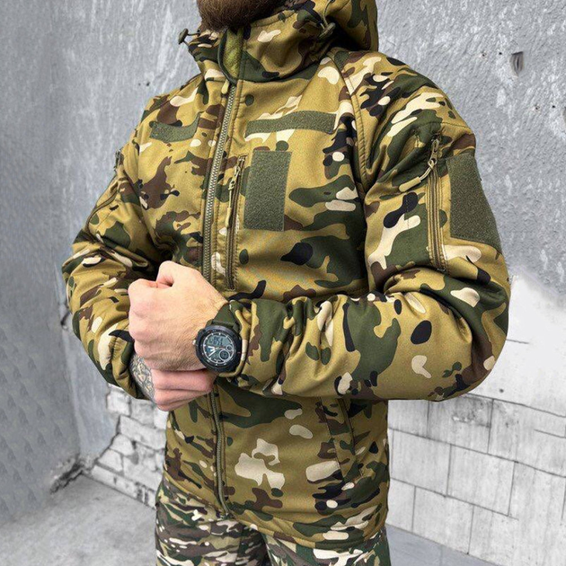 Мужская куртка с подкладкой OMNI-HEAT с утеплителем силикон 150 / Бушлат Oxford мультикам размер XL - изображение 2