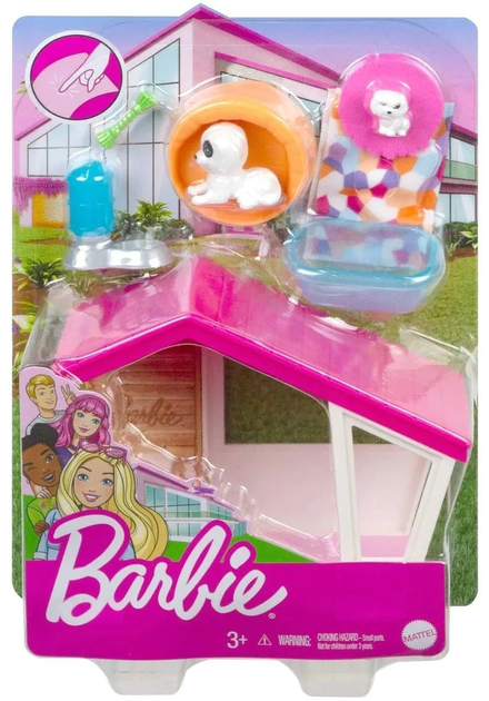 Domek dla zwierzaka lalki Mattel Barbie Mini Piesek 8 szt (0887961903973) - obraz 1
