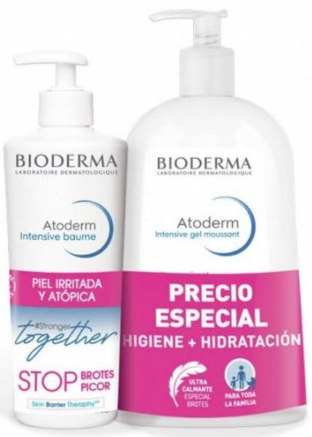 Zestaw kosmetyków do pielęgnacji Bioderma Atoderm Intensive Baume 500 ml + Atoderm Intensive Gel Moussant 1000 ml (3701129804285) - obraz 1