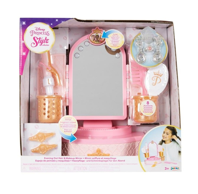 Zestaw akcesoriów dla lalki Jakks Disney Princess Style Modern Makeup Mirror 7 szt (0192995228788) - obraz 1