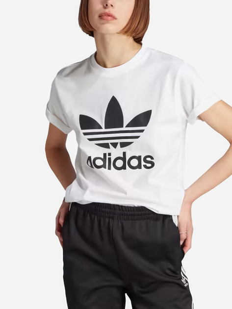 Футболка бавоняна жіноча Adidas IK4036 XS Біла (4066763497385) - зображення 1