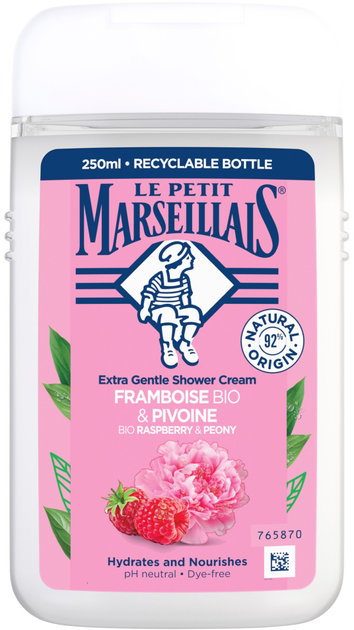 Гель для душу Le Petit Marseillais кремовий malina i piwonia 250 мл (3574661711270) - зображення 1