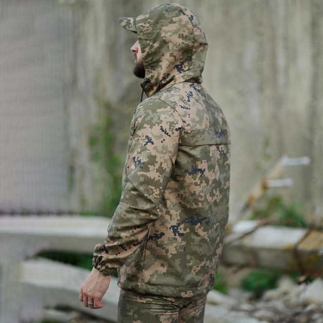 Мужской Анорак Intruder Terra с шевроном в виде флага Украины / Ветровка с капюшоном пиксель размер L - изображение 2