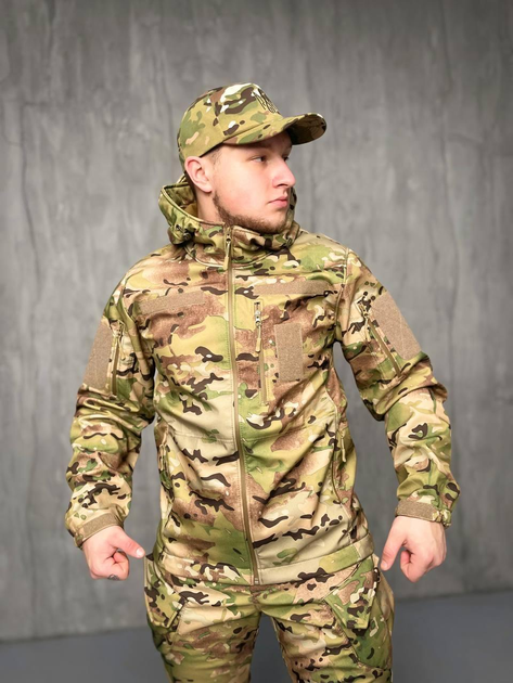 Тактична Куртка вітро-вологозахисна Softshell весна, військова куртка весна/осінь Мультикам 59 - зображення 1