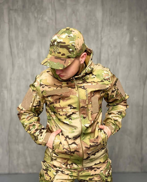 Тактична Куртка вітро-вологозахисна Softshell весна, військова куртка весна/осінь Мультикам 65 - зображення 2