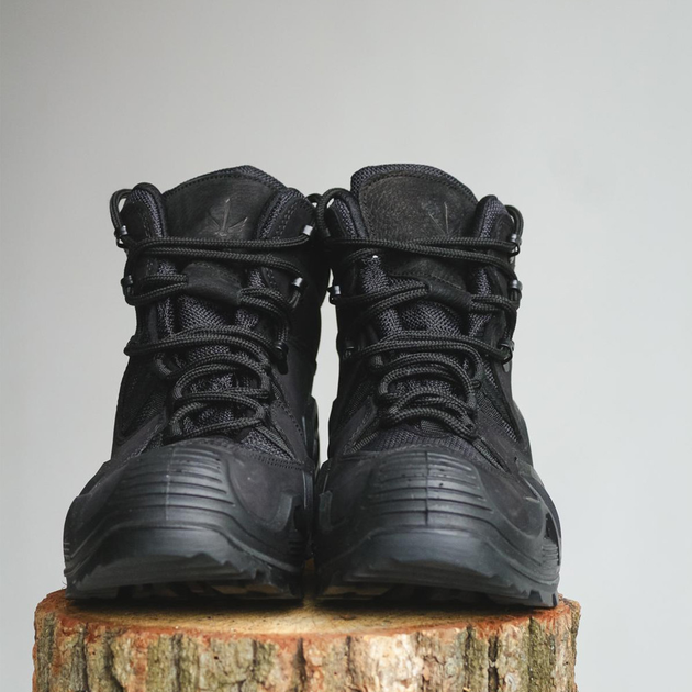 Демисезонные мужские Ботинки Single Sword с мембраной / Нубуковые водонепроницаемые Берцы черные размер 42 - изображение 2