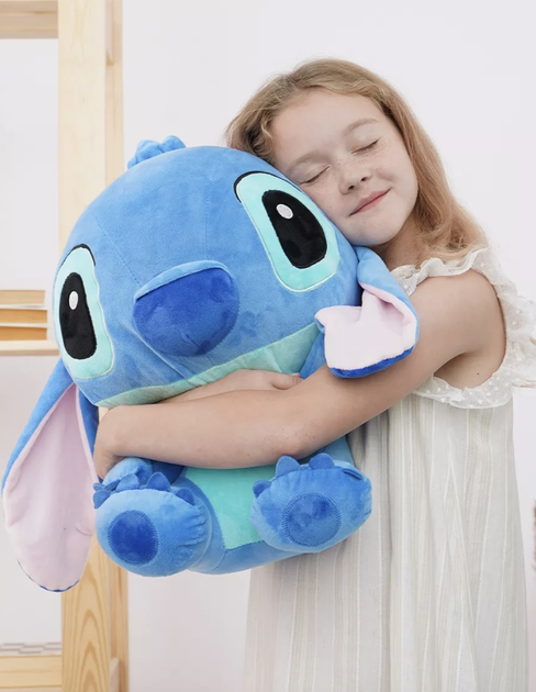 Игрушка мягкая плюшевая Стич 45 см голубого цвета из мультфильма Лило и Стич - изображение 3
