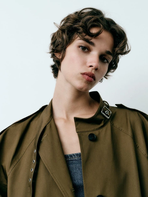 Тренч женский Zara 862580003 S Зеленый (1159798232) – Брендовая