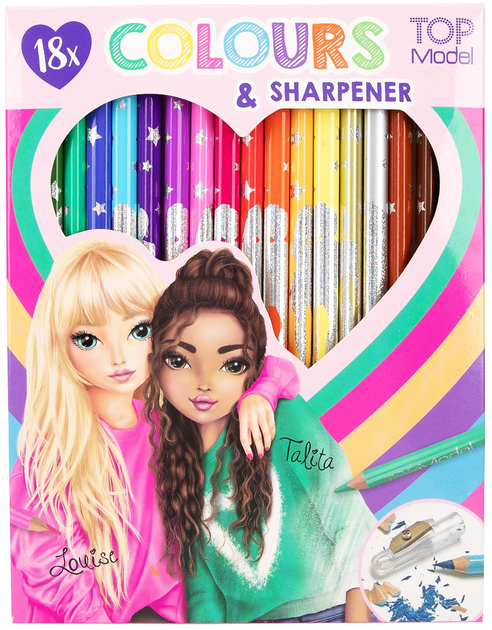 Набір кольорових олівців Top Model Pencils With Sharpener 18 шт (4010070635275) - зображення 1