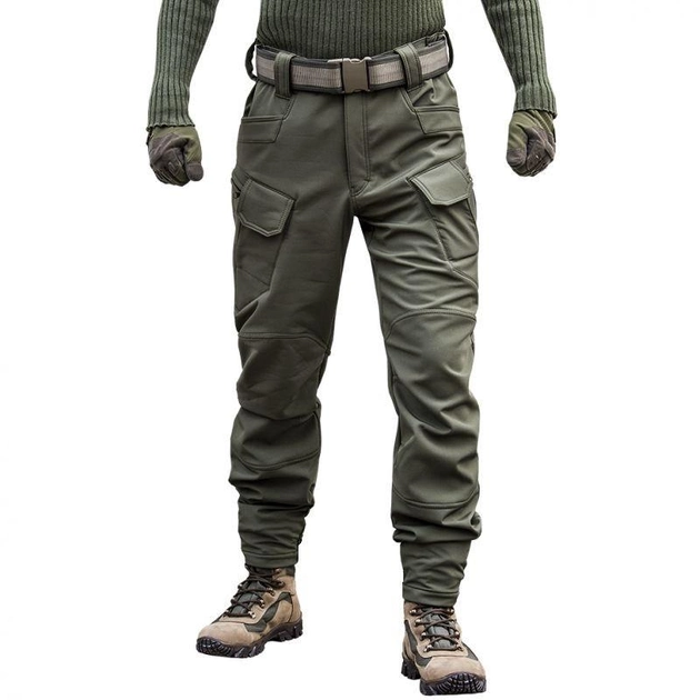 Штани, штани тактичні, утеплені SoftShell IX7 olive Розмір XL - зображення 1