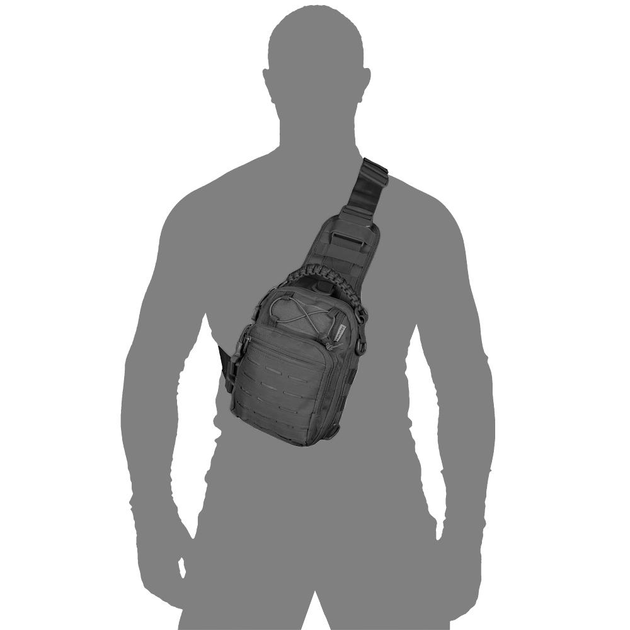 Тактична універсальна однолямкова сумка Camotec Adapt Чорна - зображення 2