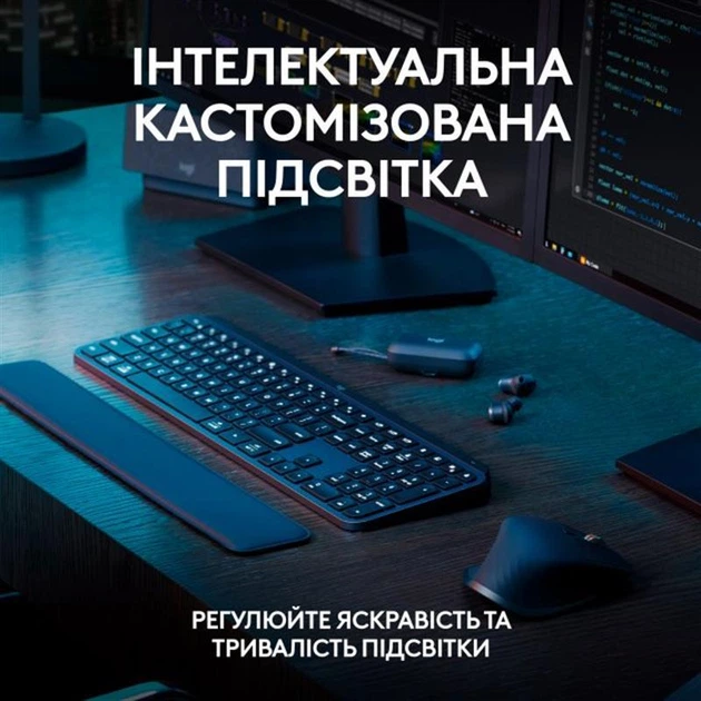 Клавiатура бездротова Logitech MX Keys S Graphite (920-011593) - зображення 3