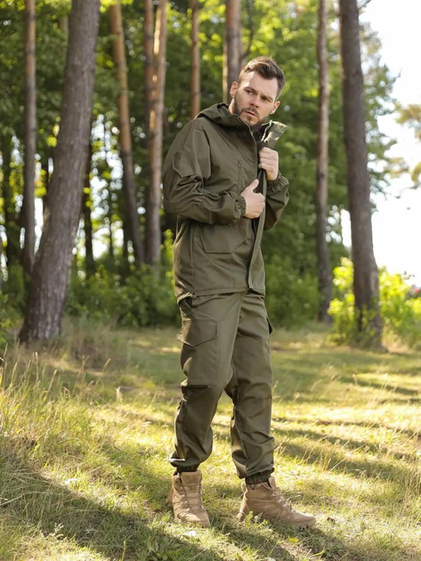 Тактичний літній чоловічий костюм горка Ріп-Стоп куртка та штани Olive 54 - зображення 2