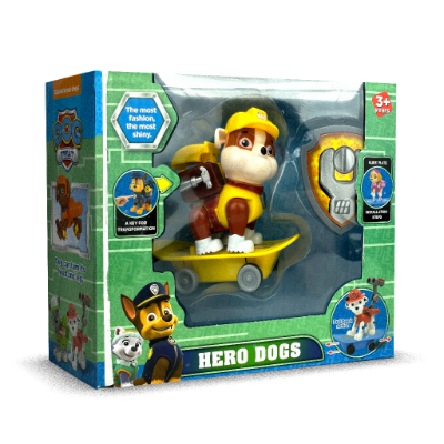 Игровой набор Фигурка Щенячий Патруль щенок Крепыш на скейте со значком HERO DOG 60705 - изображение 3