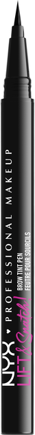 Фломастер-тинт для брів NYX Professional Makeup Lift & Snatch 10 Black 1 мл (800897004576) - зображення 1