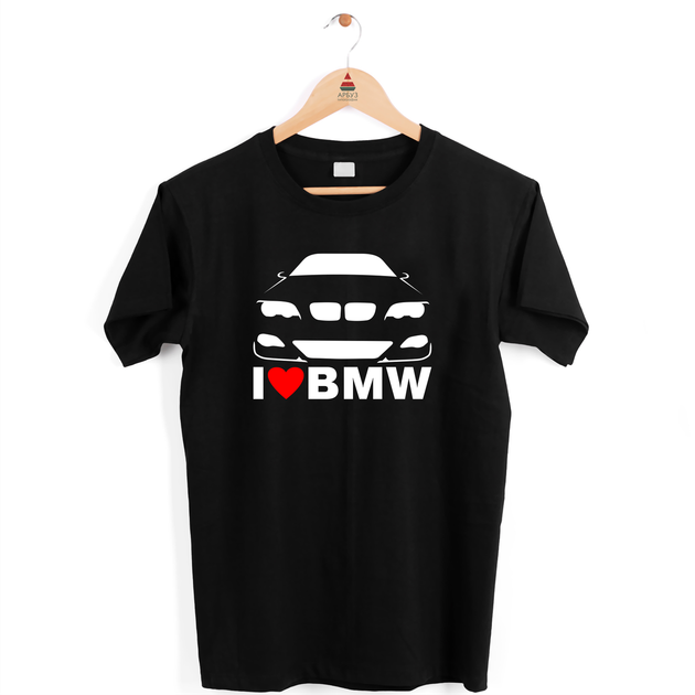 Мужская черная футболка с оригинальным принтом автомобилисту "I love BMW. Я люблю БМВ" Push IT XXL ФП012360XXL - Фото 1 Мужская черная футболка с оригинальным принтом автомобилисту "I love BMW. Я люблю БМВ" Push IT XXL ФП012360XXL - изображение 1