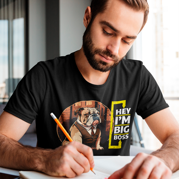 Футболка чорна з оригінальним принтом для керівника "Hey I'm Big Boss Dog. Привіт я Великий Бос Пес" Push IT ФП012330XS XS - Фото 2 Футболка чорна з оригінальним принтом для керівника "Hey I'm Big Boss Dog. Привіт я Великий Бос Пес" Push IT ФП012330XS XS - зображення 2