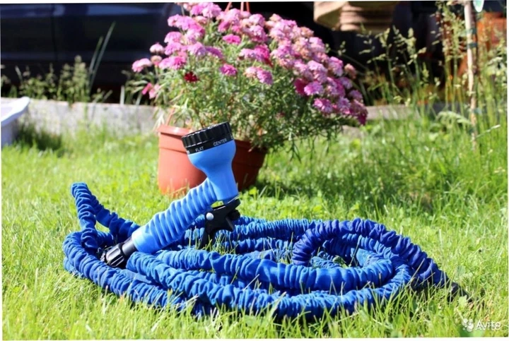 Шланг Magic Hose 75 метров с распылителем. Шланг для полива X-Hose Синий - изображение 5