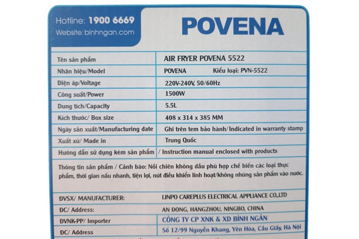 Аэрогриль аэрофритюрница мультипечь Povena AIR FRYER PVN-5522 5.5 л - изображение 5