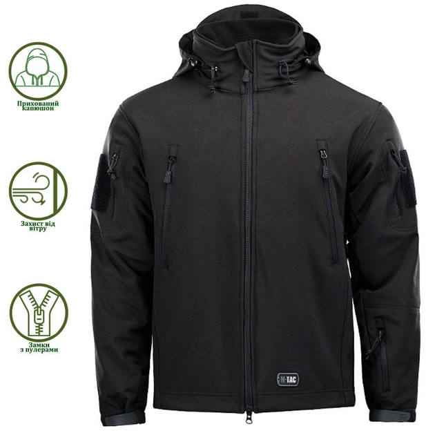 Куртка M-Tac Soft Shell з підстібкою Black L - зображення 1