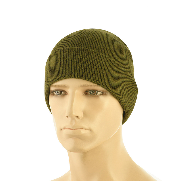 Чоловіча зимова шапка акрил колір олива розмір S/M - зображення 1