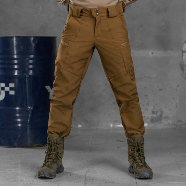 Чоловічі Штани "Leon" Softshell з кишенями на блискавках койот розмір S - зображення 1