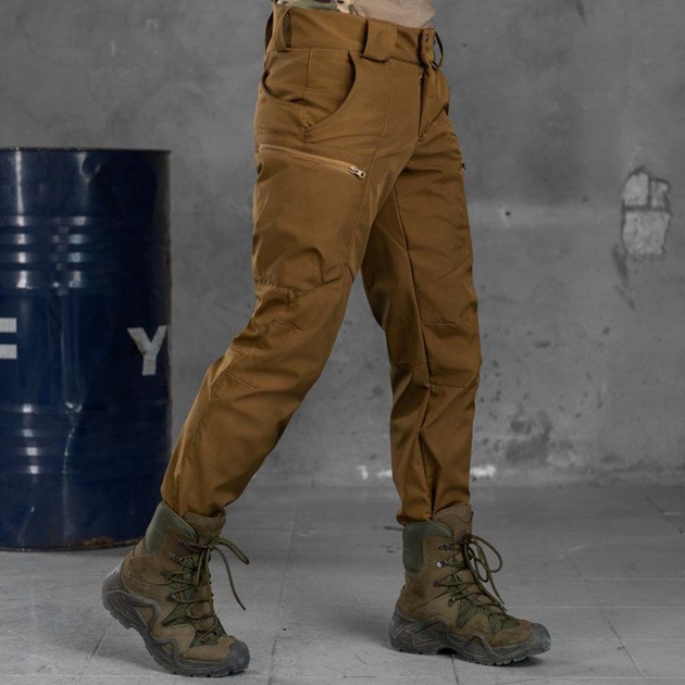 Мужские Брюки "Leon" Softshell с карманами на молниях койот размер XL - изображение 2