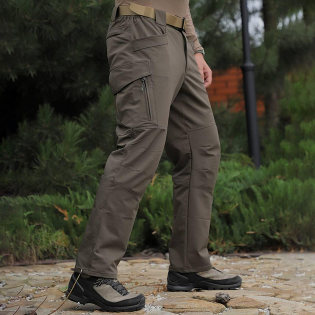 Чоловічі вологозахищені штани з кишенями олива розмір S - зображення 2