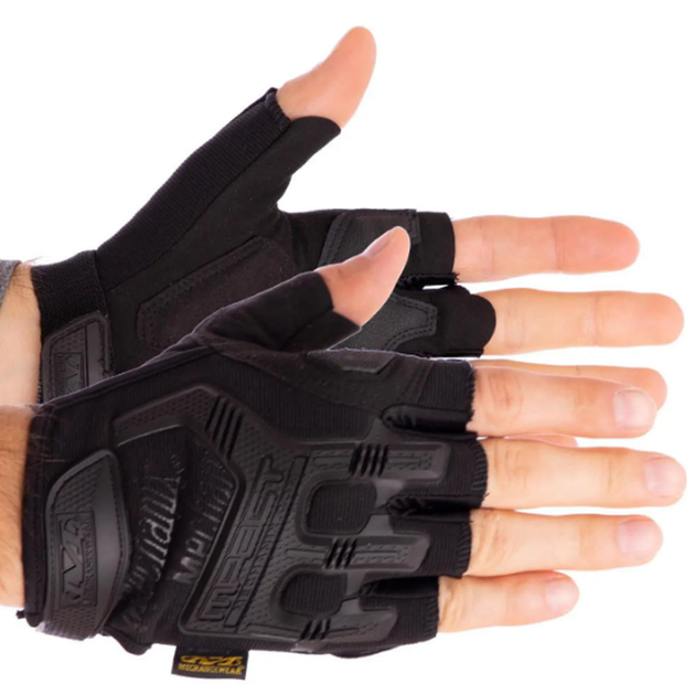 Беспалые Перчатки Mechanix M-Pact с резиновыми вставками черные размер XL - изображение 2