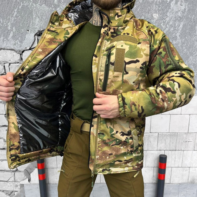Мужская зимняя куртка с подкладкой OMNI-HEAT / Бушлат "MTK" таслан мультикам размер S - изображение 1