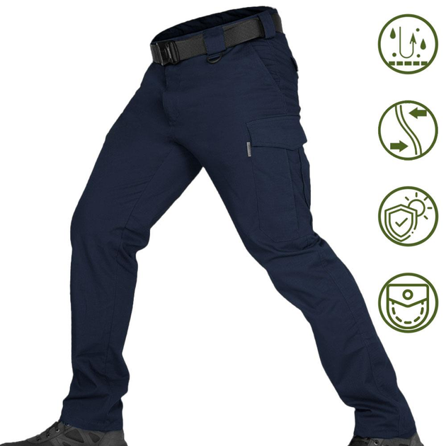 Водоотталкивающие Брюки Rip-Stop с 6-ю карманами / Мужские Брюки Dark синие размер XL - изображение 1