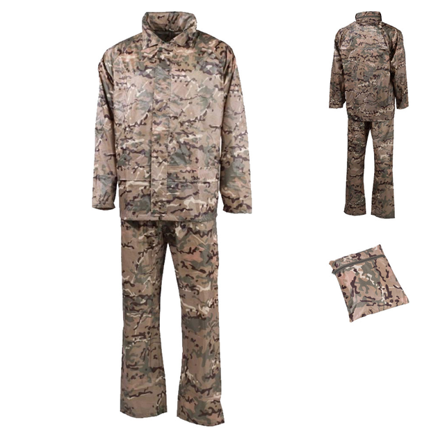Чоловічий Костюм - Дощовик "Regenanzug" з чохлом / Куртка+ Штани мультикам / Водозахисний комплект розмір XL - зображення 1