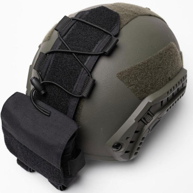 Карман-Противовес с липучками на шлем / Итог типа FAST черная размер 11 х 25 х 3см - изображение 2