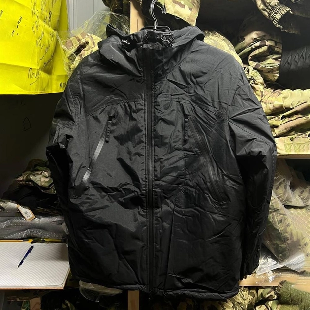 Мембранна Чоловіча Куртка Level 7 з утеплювачем еко-пух чорна розмір XL - зображення 1