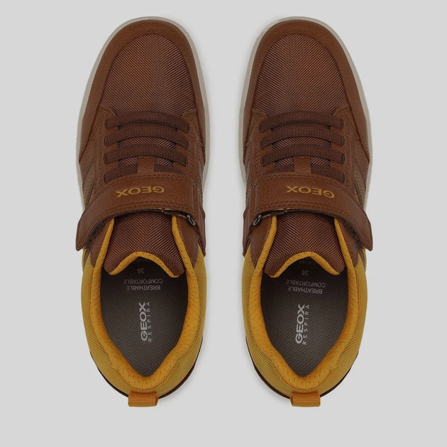 Sneakersy chłopięce na rzepy Geox J164AA0MEFU 31 Brązowe (8050036978899) - obraz 3