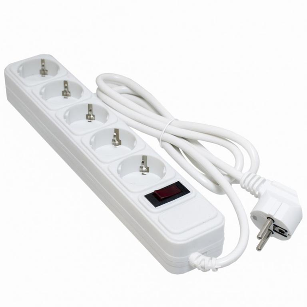 Сетевой фильтр питания PATRON 1.8m (SP-1052W), 5 розеток White (EXT-PN ...
