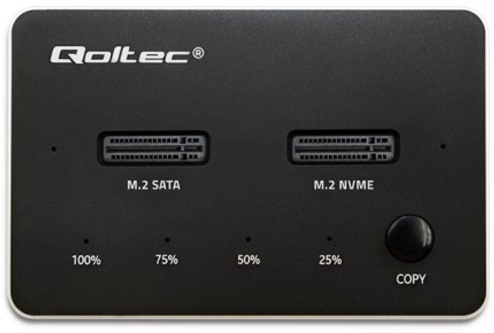 Stacja dokująca Qoltec SSD M.2 SATA PCIe NVMe USB-C DUAL Black - obraz 3