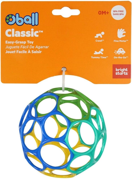 М'ячик-прорізувач Oball Classic Синьо-зелений 10 см (0074451122888) - зображення 1