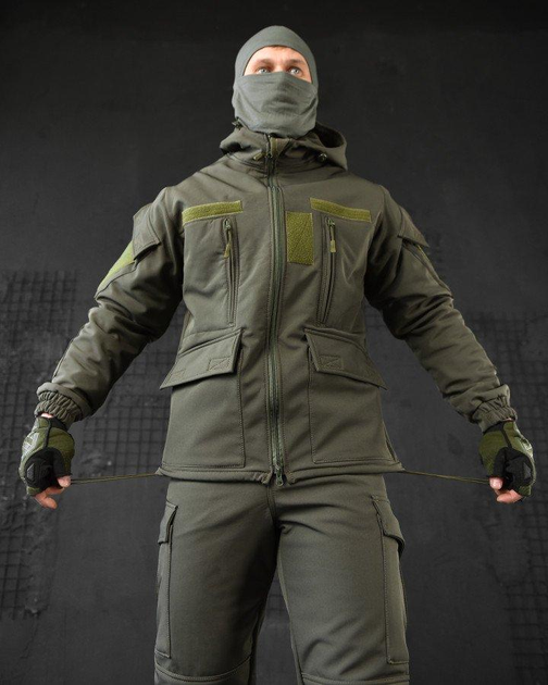 Тактичний теплий військовий комплект Habber ( Куртка + Штани ), Камуфляж: Олива, Розмір: XL - зображення 2