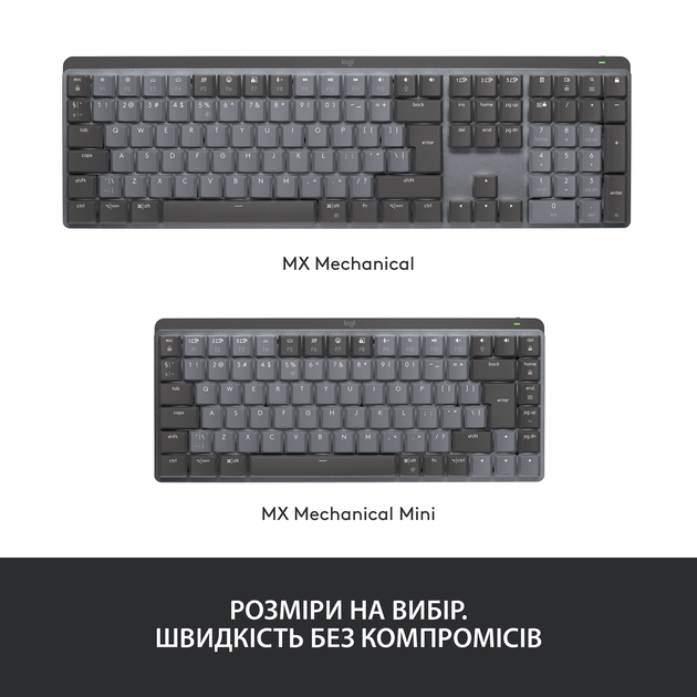 Клавіатура бездротова Logitech MX Mechanical Mini Minimalist Graphite (920-010780) - Фото 10 Клавіатура бездротова Logitech MX Mechanical Mini Minimalist Graphite (920-010780) - зображення 10