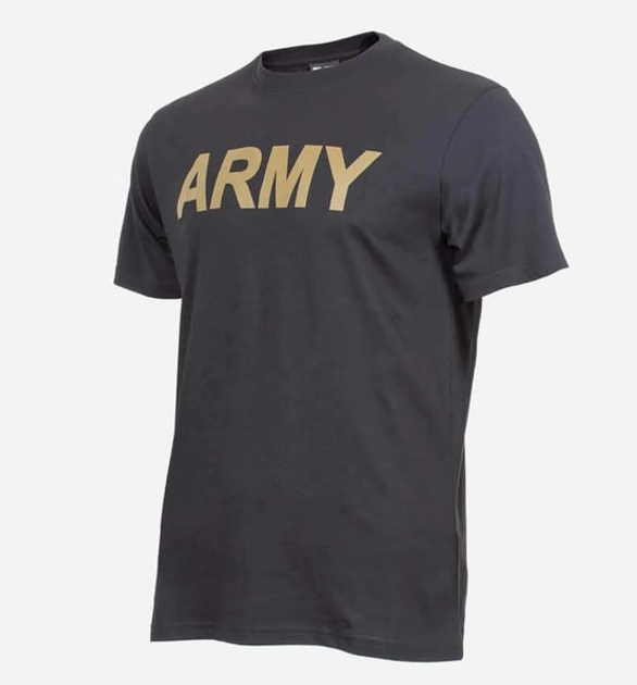 Футболка тактична Mil-Tec Армійська Бавовняна XL Чорна T-SHIRT M.DRUCK 'ARMY' SCHWARZ (11063002-905-XL) - изображение 1