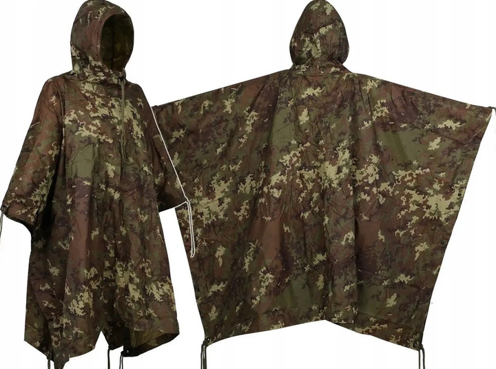 Пончо тактическое Mil-Tec One size Камуфляж Плащ-палатка RipStop PONCHO PE R/S 780GR. VEGETATO W/L (10630042) - Фото 4 Пончо тактическое Mil-Tec One size Камуфляж Плащ-палатка RipStop PONCHO PE R/S 780GR. VEGETATO W/L (10630042) - изображение 4