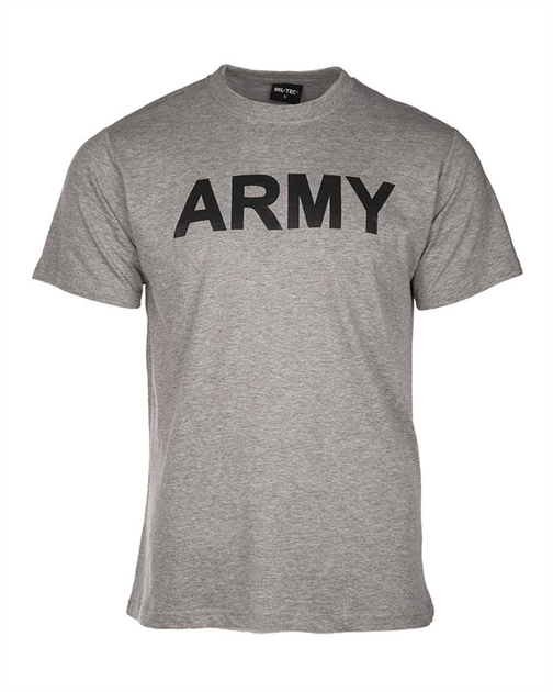 Футболка тактична Mil-Tec Армійська Бавовняна S Сіра T-SHIRT M.DRUCK 'ARMY' GRAU (11063008-902-S) - изображение 1