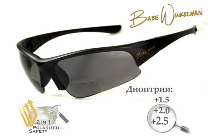 Біфокальні поляризаційні захисні окуляри 3в1 BluWater Winkelman-1 (+2.5) Polarize (gray) сірі - зображення 1